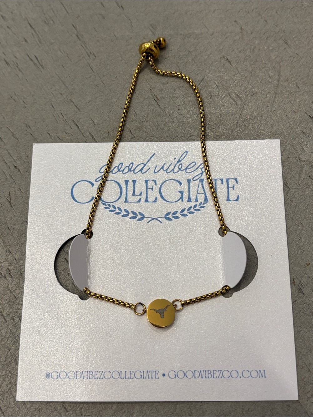 NWT Good Vibez Collegiate Gold Longhorn Bracelet